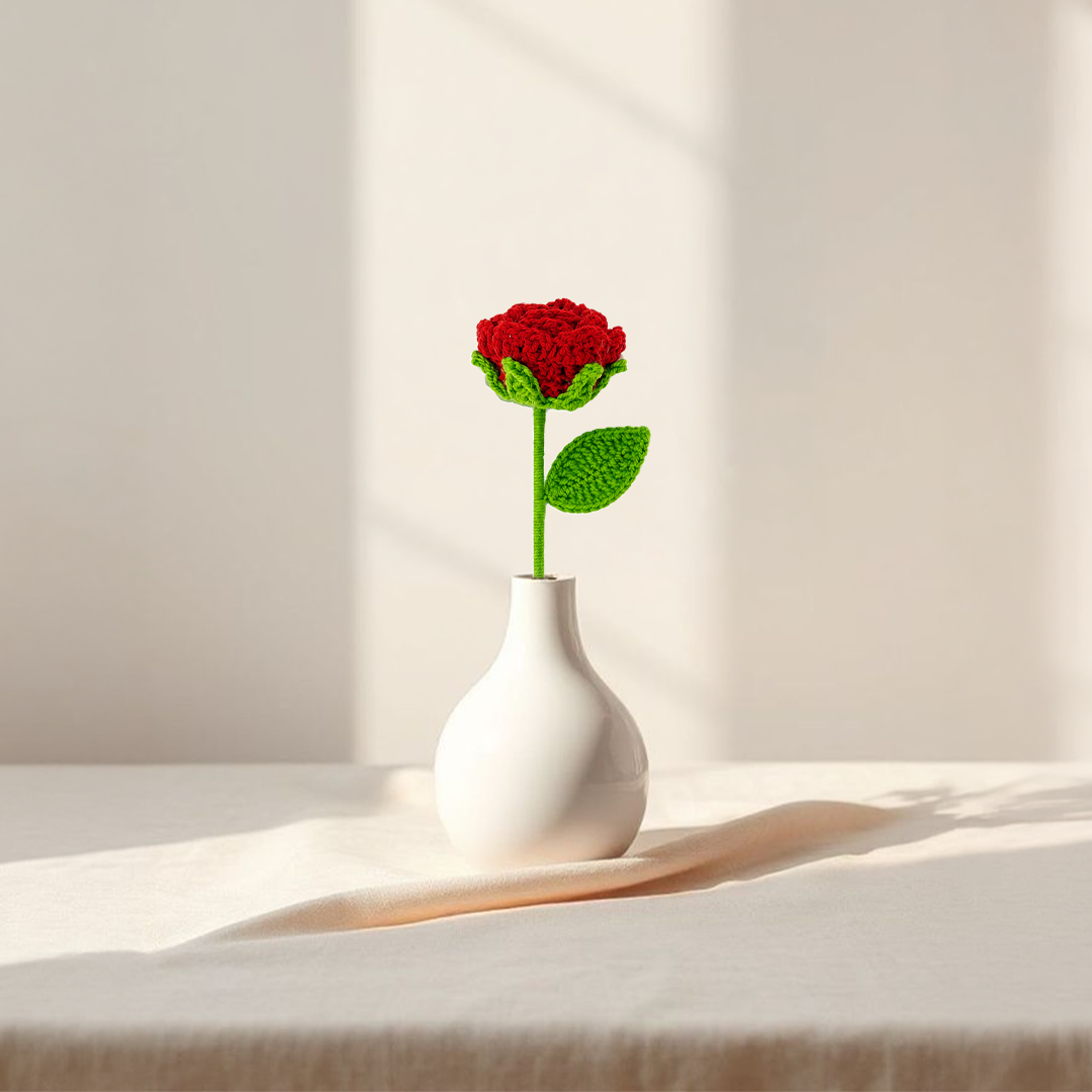 Crochet Red Rose