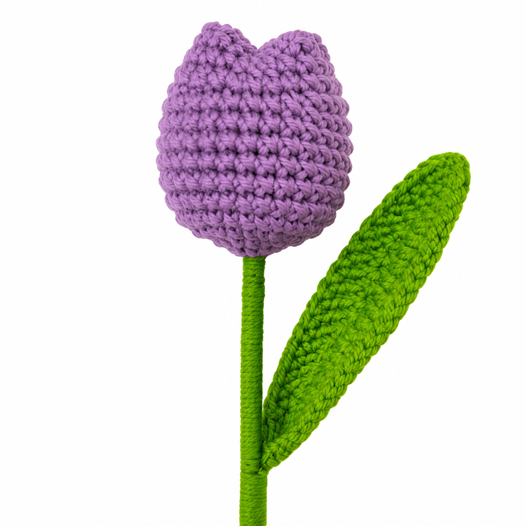 Crochet Tulip Flower - Lilac
