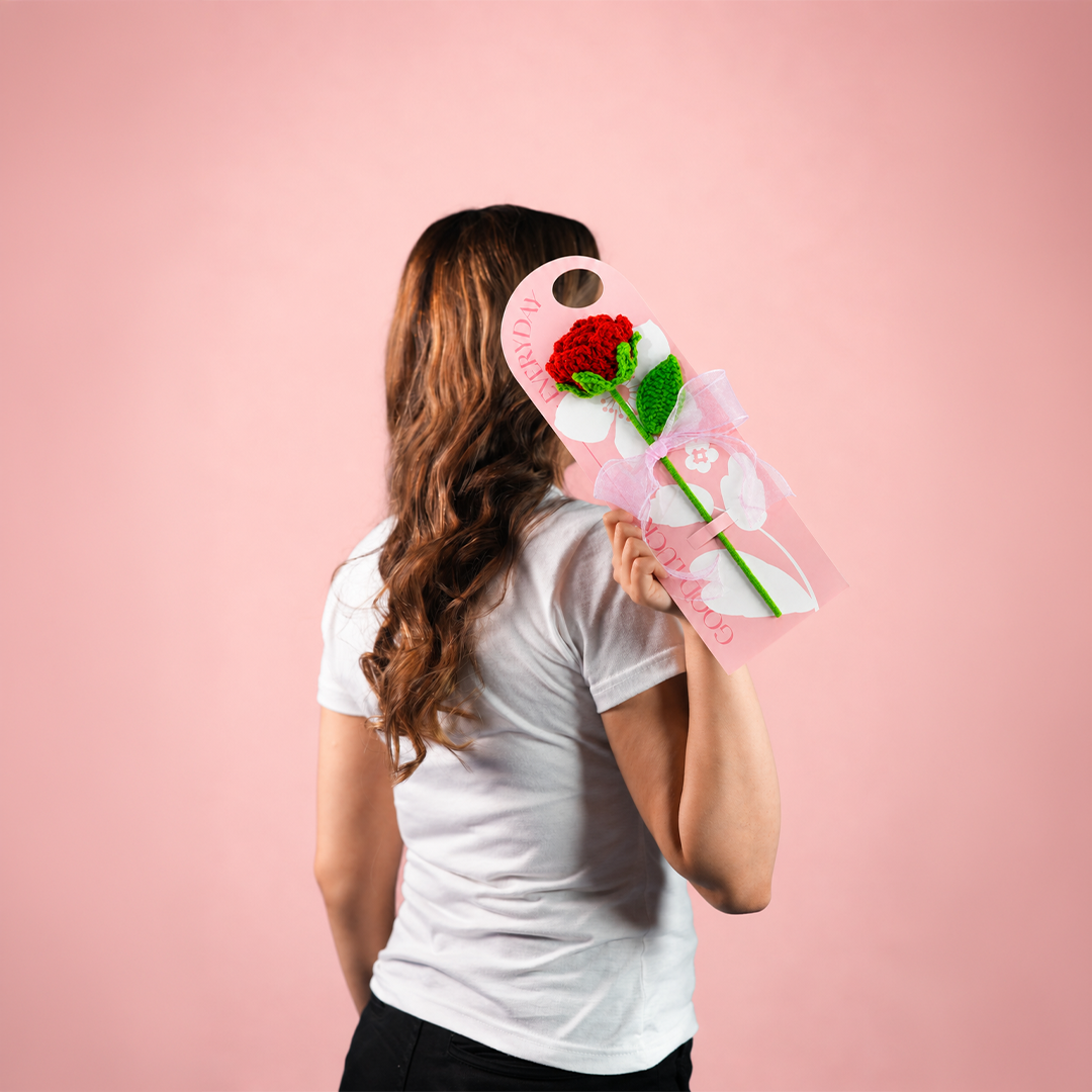 Crochet Red Rose