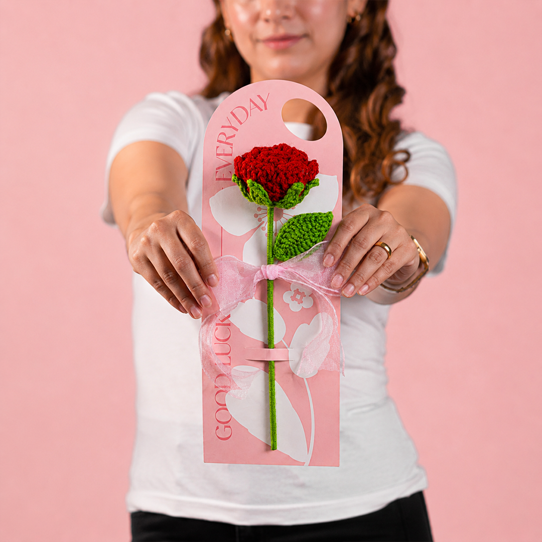 Crochet Red Rose