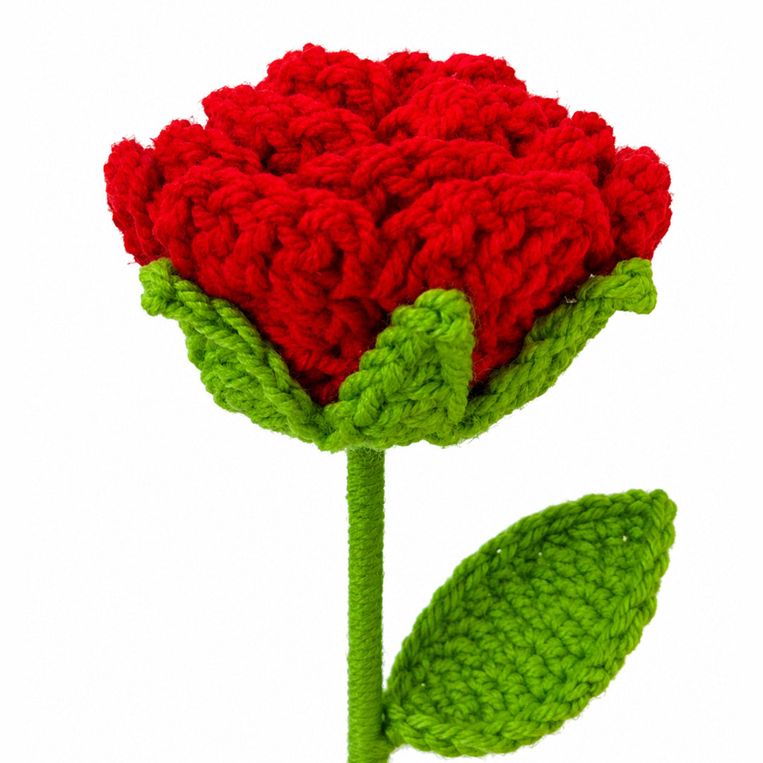 Crochet Red Rose